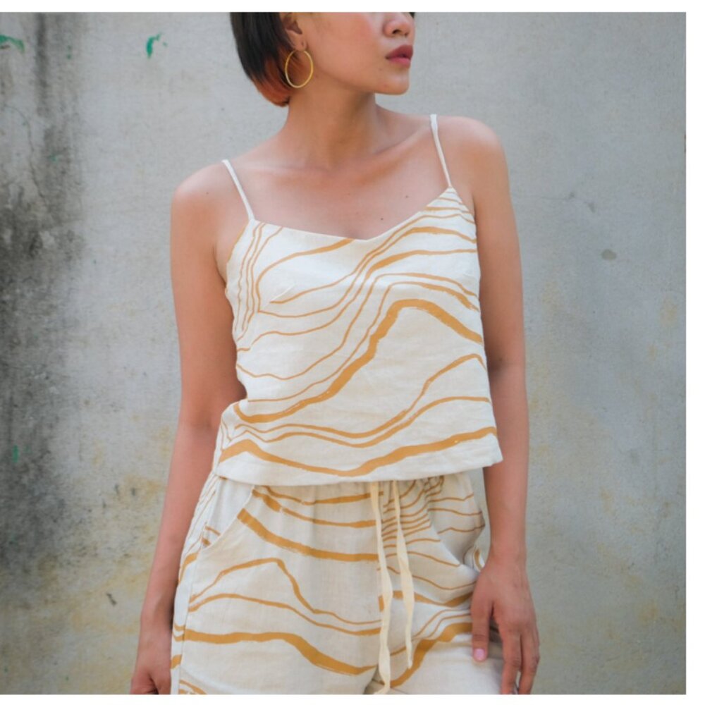 Tonlé Chaya Top With Delta Print